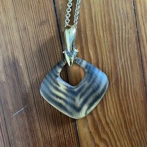 Alexis Bittar Gold Claw tiger-lucite Drop Necklace